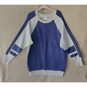 Anthropologie Blue and Light Gray Colorblock Mini Dress